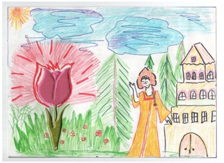 Иллюстрация к сказке Аленький цветочек 3 класс нарисовать