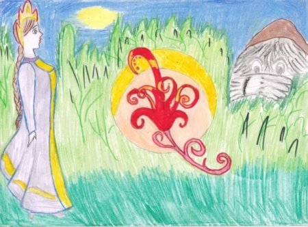 Рисунок на тему сказки Аленький цветочек