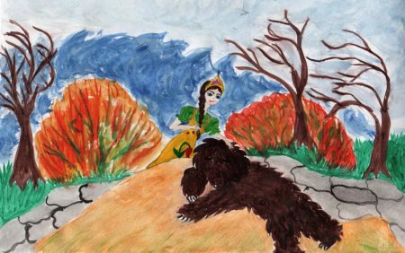 Иллюстрация к сказке Аленький цветочек 4 класс