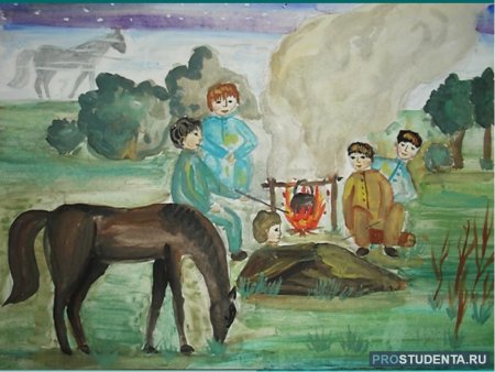 Рис к произведению Бежин луг