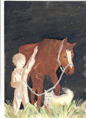 Иллюстрация к произведению Бежин луг карандашом