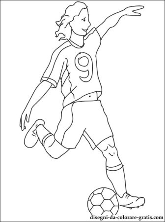 Раскраска футболиста с мячом
