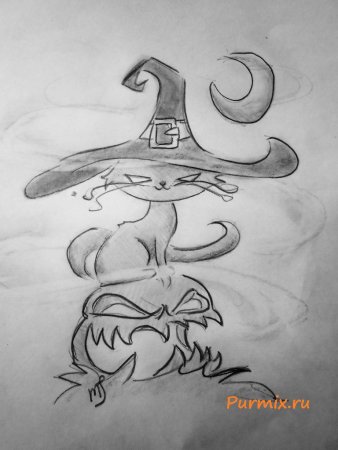 Рисунки для Хэллоуина для срисовки легкие карандашом