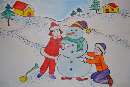 Рисунок на тему зима