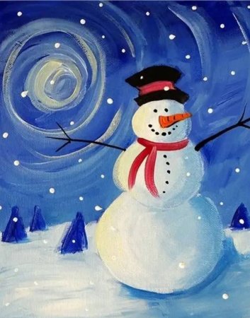 Рисование зимний пейзаж