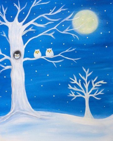 Детские рисунки на тему метель