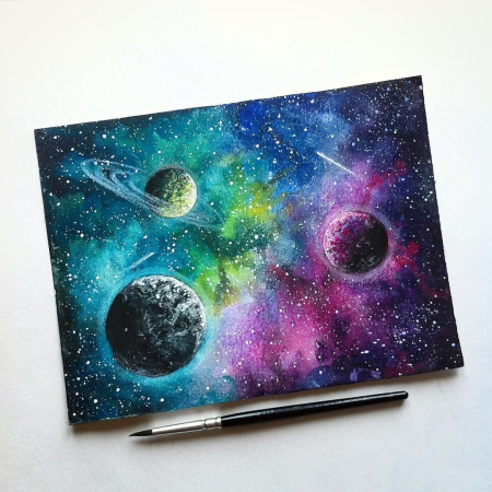 Космос гуашью