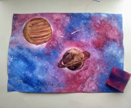 Космос гуашью