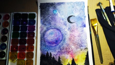 Космос акварелью