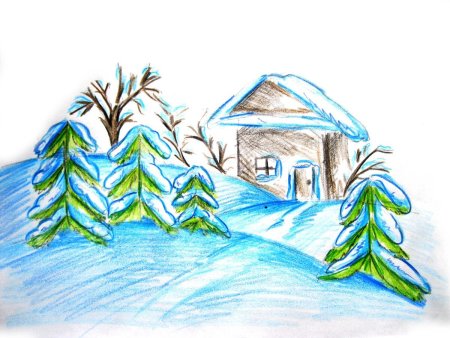 Рисунки на тему зима легкие