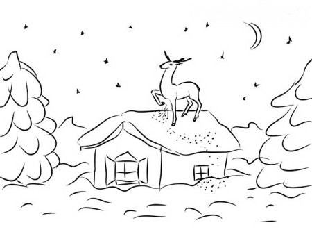 Иллюстрация к сказке серебряное копытце 4 класс карандашом