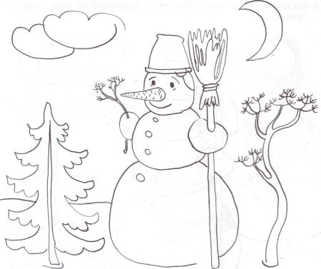 Зимние рисунки для срисовки