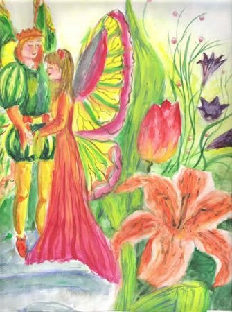 Иллюстрация к сказке Аленький цветочек 4 класс