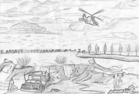 Рисунки Сталинградской битвы 1941-1945