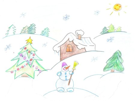 Рисунок на тему зимние чудеса