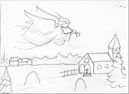 Зимние рисунки для срисовки