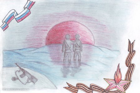 Детский рисунок на тему день Победы