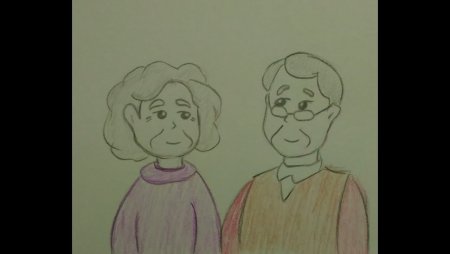 Рисунок бабушки и дедушки легко
