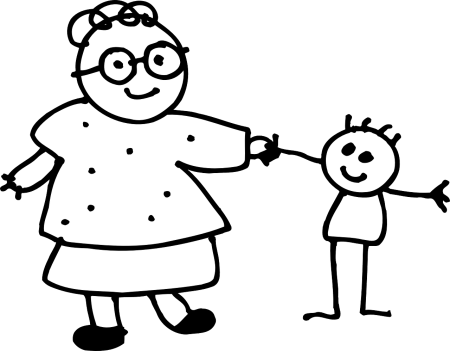 Бабушка и дедушка рисунок легкий