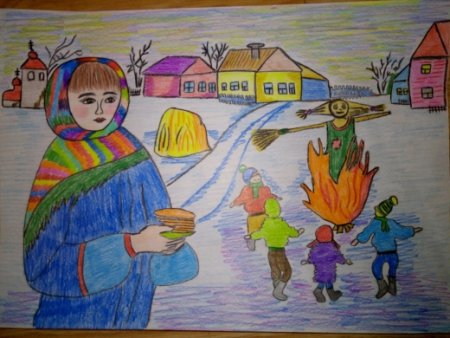 Масленица рисунок