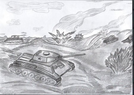 Рисунок о войне несложный