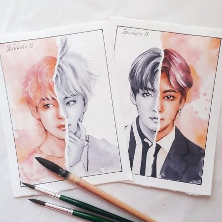 Группа БТС карандашом