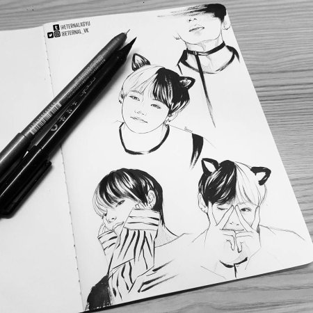 Скетчи БТС Хосок