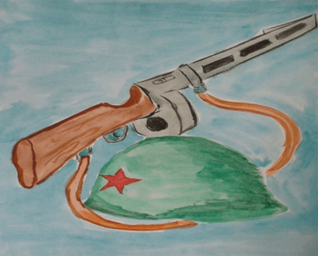 Рисунок на военную тематику