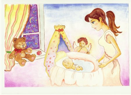 Мама поет колыбельную ребенку