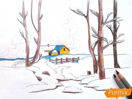 Весенние пейзажи карандашом легкие