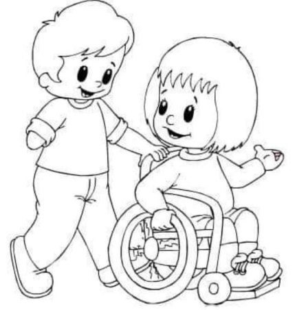 Дети инвалиды раскраска