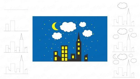 Аппликация ночной город