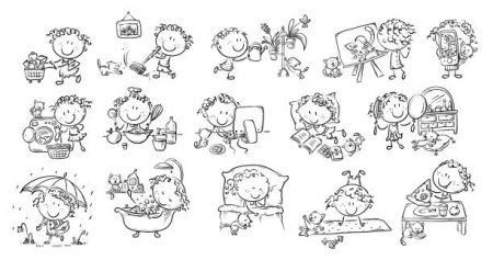 Распорядок дня девочки рисунок