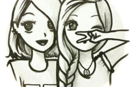 Три девочки нарисованные