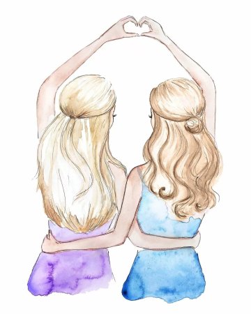 Рисунки для срисовки 3 подруги