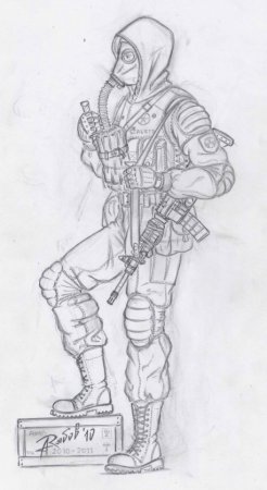 Сталкер МОНОЛИТОВЕЦ раскраска