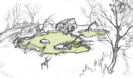 Болото рисунок карандашом