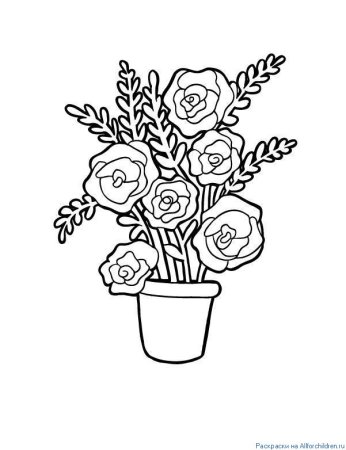 Раскраска букет роз