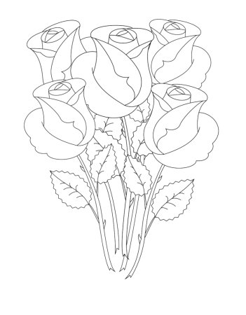 Роза раскраска