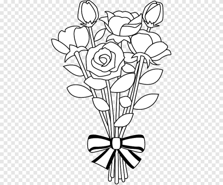 Трафарет розы для раскрашивания