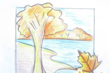 Рисунок осень карандашом поэтапно