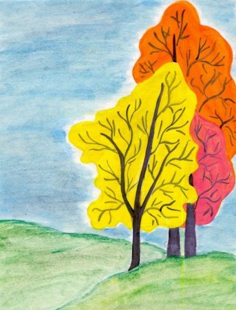 Рисунок осень карандашом для срисовки