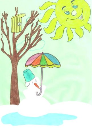 Весна рисунок карандашом