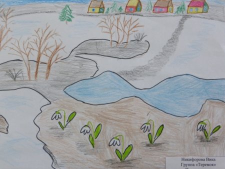 Весна рисунок карандашом для детей