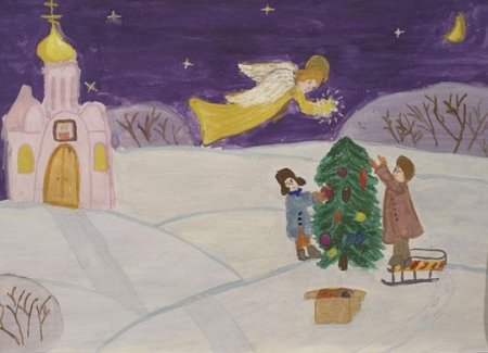 Рисунок на тему Рождественские фантазии