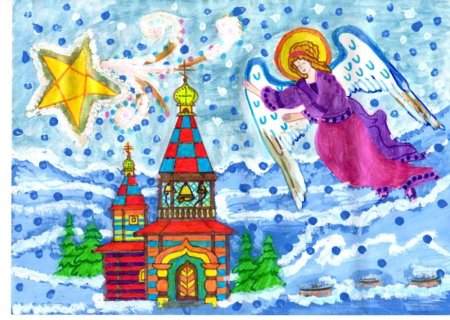 Рождественский рисунок на конкурс