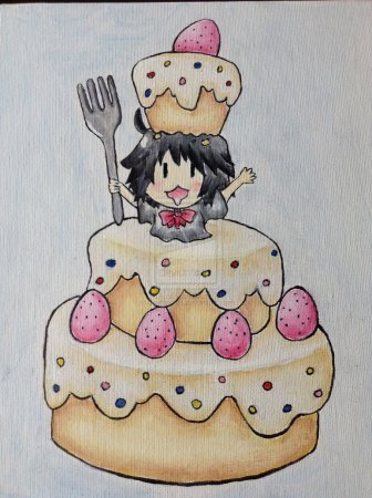 Аниме раскраска с днем рождения