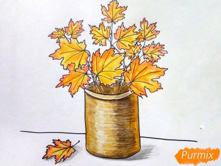 Рисунок осень карандашом