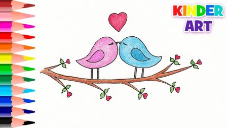 Рисунок ко Дню влюбленных цветной