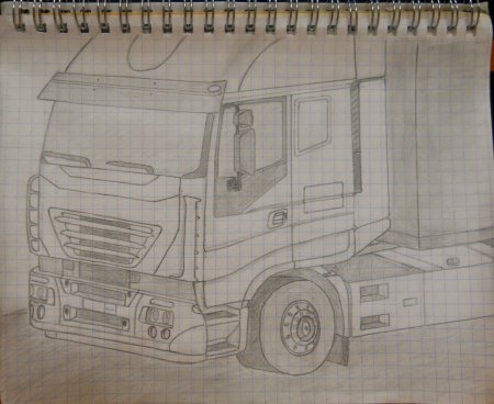 КАМАЗ рисунок карандашом